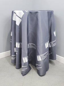 Round table cloth in grey with all over print
