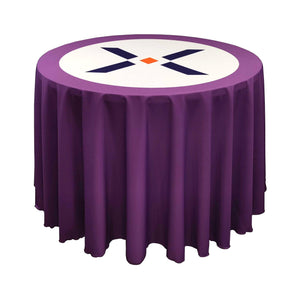 Round Branded table cloth with logo on top