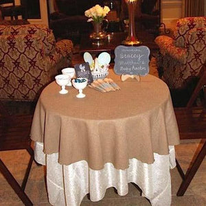 Round Faux Burlap Tablecloth - Premier Table Linens - PTL 