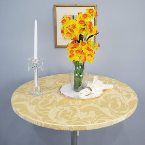 Round Melrose Damask Table Topper With Elastic - Premier Table Linens - PTL 