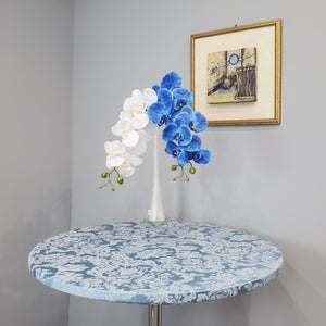 Round Miranda Damask Table Topper With Elastic - Premier Table Linens - PTL 