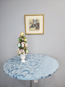 Round Miranda Damask Table Topper With Elastic - Premier Table Linens - PTL 