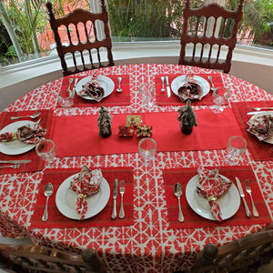 Oval table cloth, Christmas tablecloth