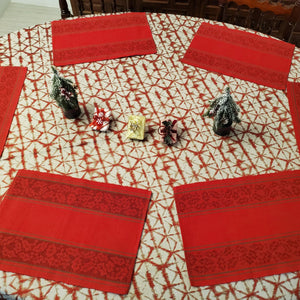 Round Shibori Hex Tablecloth 