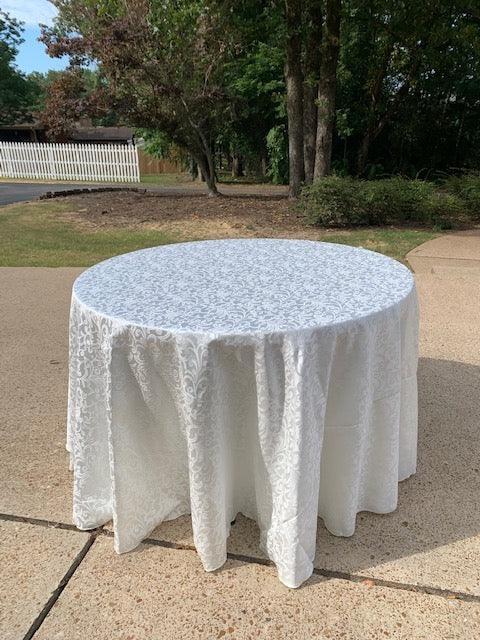 White Sequin Tablecloth