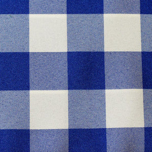 Royal / White 90" Round Poly Check Tablecloth - Premier Table Linens - PTL 