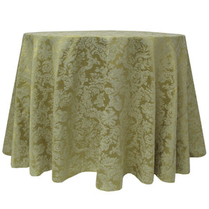 Sage 132" Round Miranda Damask Tablecloth - Premier Table Linens - PTL 