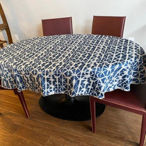 Oval Shibori tablecloth