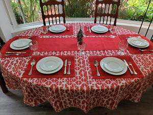 Shibori Hex Oval Tablecloth - Premier Table Linens - PTL 
