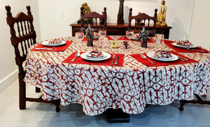 Shibori tablecloth, Christmas table cloth