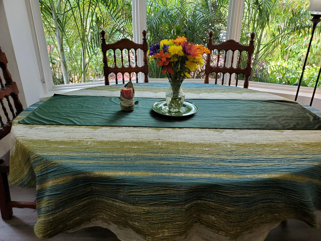 Offers Stonewashed Oval Table Cloth, Crinkle Stripe Shibori Tablecloth