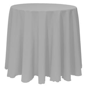 Silver 108" Round Poly Premier Tablecloth - Premier Table Linens - PTL 