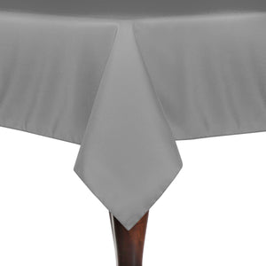 Silver 72" x 72" Square Poly Premier Tablecloth - Premier Table Linens - PTL 