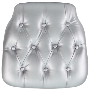 Silver Tufted Vinyl Chiavari Chair Cushion - Hard, 1.5" - Premier Table Linens - PTL 