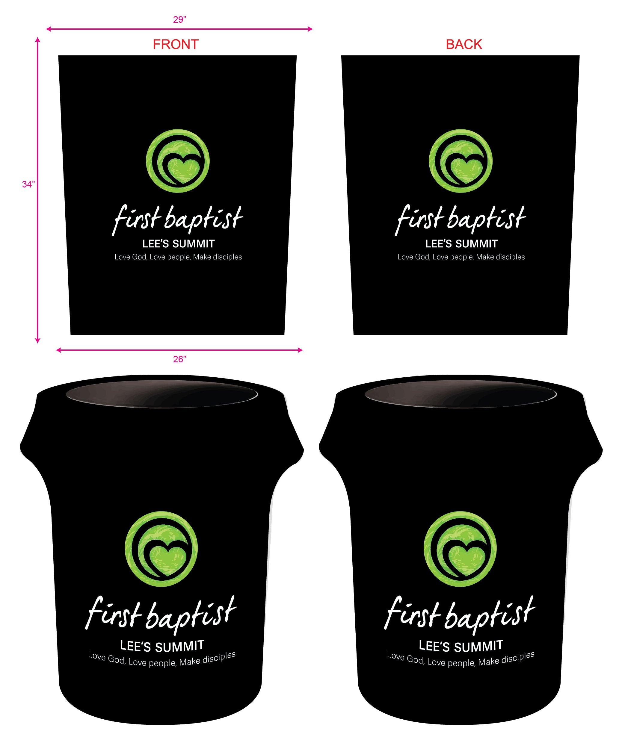 32 Gallon Spandex Custom Printed Trash Can Cover, Best Price