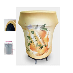 Spandex 44 Gallon Custom Printed Trash Can Cover for Natural Juice
