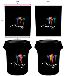 Spandex 55 Gallon Custom Printed Trash Can Covers for the Mirage Hotel & Casino