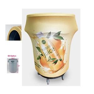 Spandex 55 Gallon Printed Trash Can Cover  for Natural Juice company