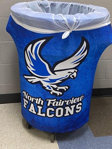 Spandex 55 Gallon Branded Trash Can Cover for  North Fairview High School