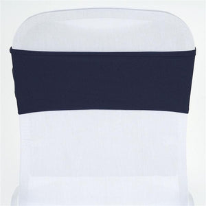 Spandex Chair Bands - Premier Table Linens - PTL Navy Blue 