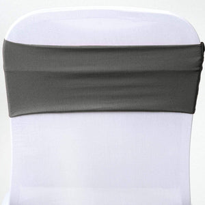 Spandex Chair Bands - Premier Table Linens - PTL Charcoal Grey 