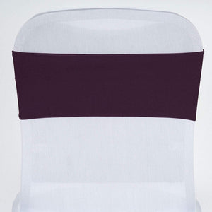 Spandex Chair Bands - Premier Table Linens - PTL Eggplant Purple 