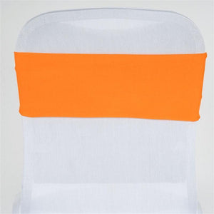 Spandex Chair Bands - Premier Table Linens - PTL Orange 