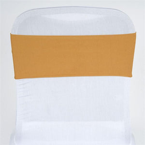Spandex Chair Bands - Premier Table Linens - PTL Gold 