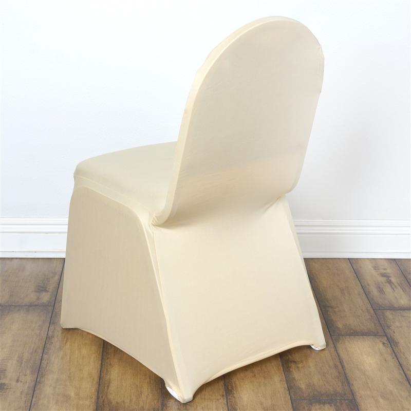 Ivory Square Top Spandex Banquet Chair Cover Wholesale Chair