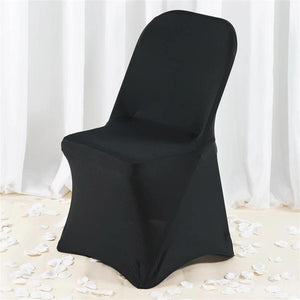 Spandex Chair Cover Special - Premier Table Linens - PTL Black Folding Chair Cover 