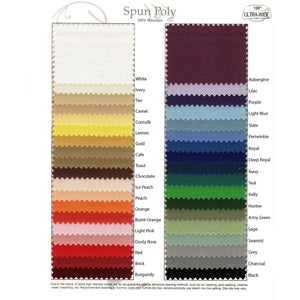 Spun Poly Swatch Card or Samples - Premier Table Linens