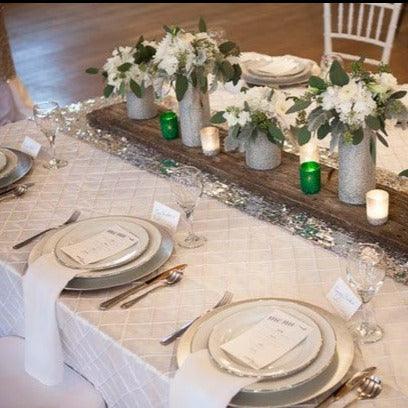 Lovely Bombay pintuck wedding linens in white