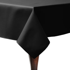 Elegant black linens on a formal wedding table