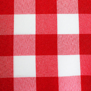 Red / White 132" Round Poly Check Tablecloth - Premier Table Linens - PTL 