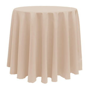 Tan 108" Round Poly Premier Tablecloth - Premier Table Linens - PTL 