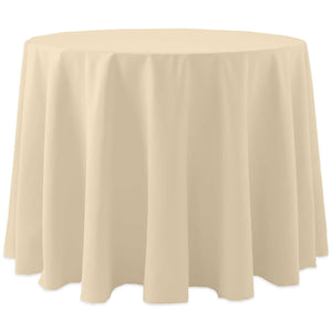 Tan 120" Round Spun Poly Tablecloth - Premier Table Linens - PTL 