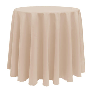 Tan 132" Round Poly Premier Tablecloth - Premier Table Linens - PTL 