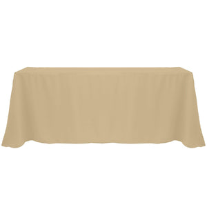 Tan 90" x 132" Rectangular Poly Premier Tablecloth - Premier Table Linens - PTL 