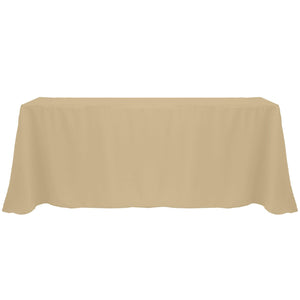 Tan 90" x 156" Rectangular Poly Premier Tablecloth - Premier Table Linens - PTL 