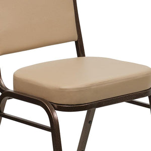 Tan Vinyl Stacking Banquet Chair, Copper Frame - Premier Table Linens - PTL 