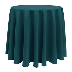 Teal 132" Round Poly Premier Tablecloth - Premier Table Linens - PTL 