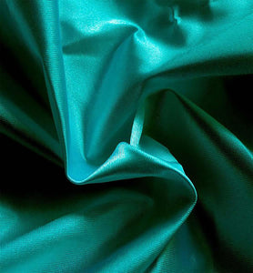 Teal 60" x 108" Rectangular Poly Knit Satin Table Topper - Premier Table Linens - PTL 