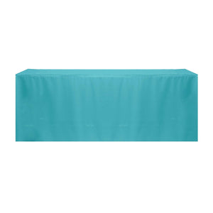 Turquoise 18" x 72" x 29" Rectangular Fitted Tablecloth Poly Premier - Premier Table Linens - PTL 
