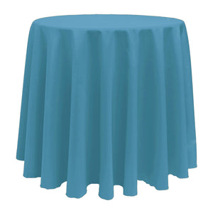 Turquoise 90" Round Poly Premier Tablecloth - Premier Table Linens - PTL 
