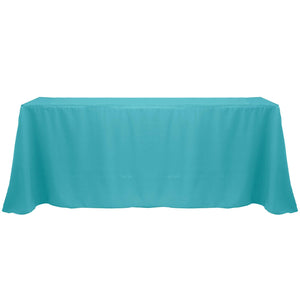 Turquoise 90" x 156" Rectangular Poly Premier Tablecloth - Premier Table Linens - PTL 