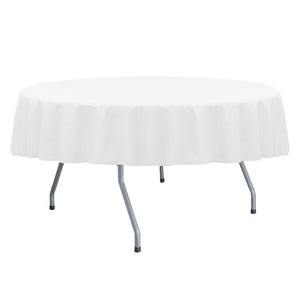 White 114" Round Spun Poly Tablecloth - Premier Table Linens - PTL 