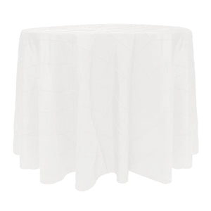 White 120" Round Bombay Pintuck Tablecloth - Premier Table Linens - PTL 