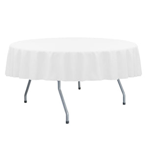 White 120" Round Spun Poly Tablecloth - Premier Table Linens - PTL 