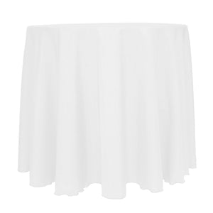 White 132" Round Majestic Tablecloth - Premier Table Linens - PTL 
