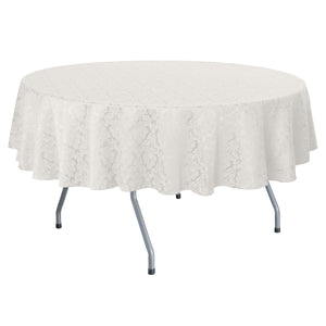 White 90" Round Saxony Damask Tablecloth - Premier Table Linens - PTL 
